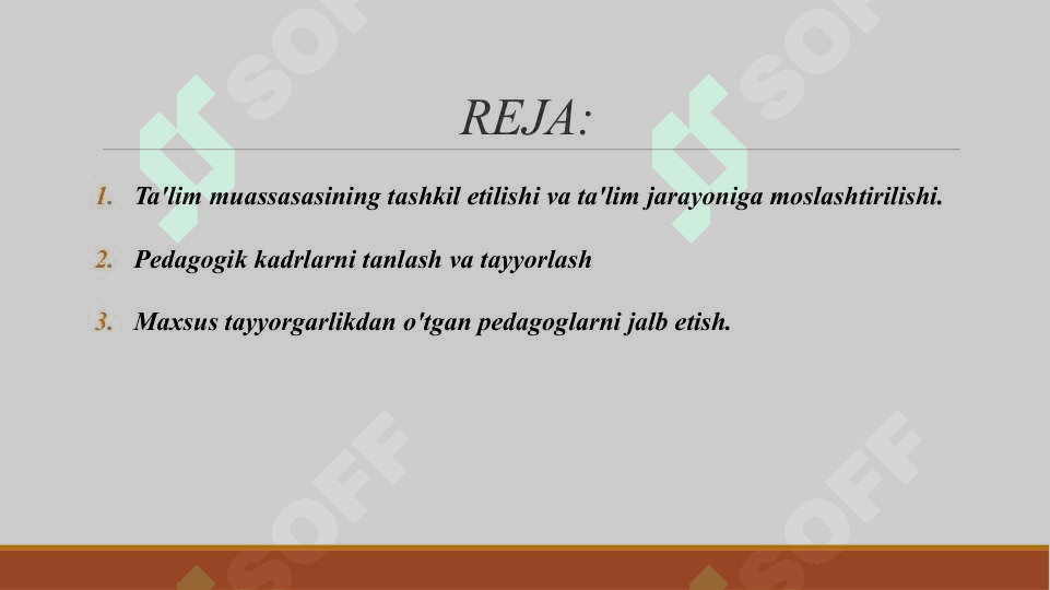 IMKONIYATI CHEKLANGAN, UZOQ MUDDAT DAVOLANISHGA MUHTOJ BOLALAR TA'LIMIDA RAHBARIYAT VA PEDAGOGLARNING VAZIFALARI 2