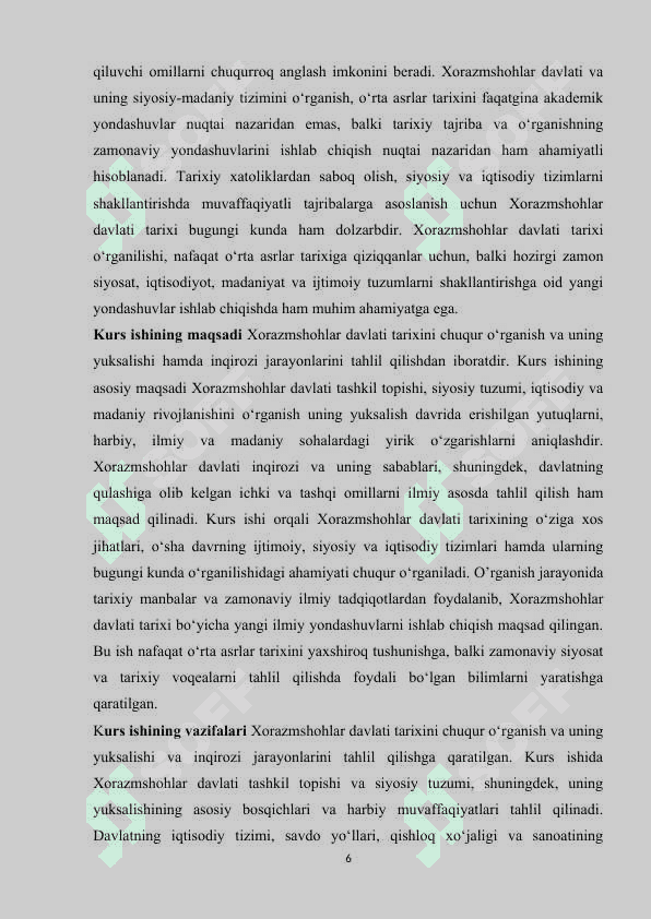Xorazmshohlar davlati va uning yuksalishi mavzusini oʻtishda zamonaviy pedagogika texnologiyalardan foydalanish usullari 6