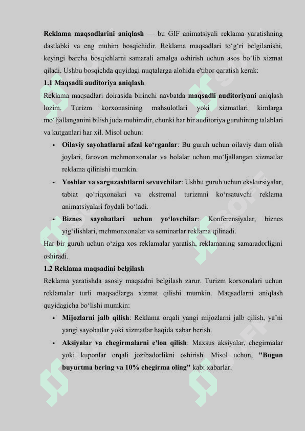 Turizm korxonasi uchun gif animatsiyali reklama ishlab chiqish 2