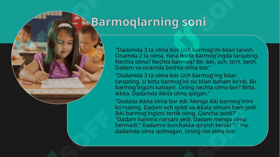 Turli yosh guruhlarda bolalarni sanashga o'rgatish vazifalari 3