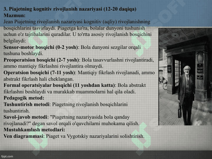 BOLANING TA’LIM OLISHI VA RIVOJLANISHI HAQIDAGI NAZARIYALAR 8