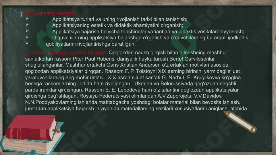 Applikatsiyaga oʻrgatishning vazifalari. MTTning yosh guruhlarida applikatsiyaga oʻrgatishning metodlari. 3