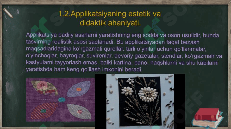 Applikatsiyaga oʻrgatishning vazifalari. MTTning yosh guruhlarida applikatsiyaga oʻrgatishning metodlari. 8