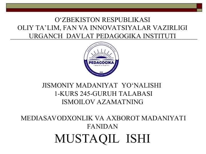 Ijtimoiy tarmoglar vaularning axborottarqatishdagi roli.