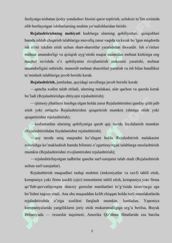 REJALASHTIRISHNING ASOSIY BOSQICHLARI VA TURLARI 4