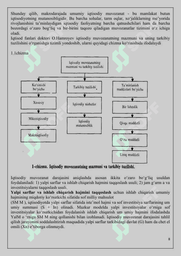 Iqtisodiy muvozanatlikning mohiyati va unga erishish yo’llari 8