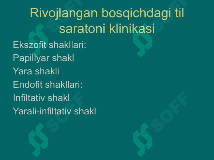 Til, lunj, tanglay va og'iz tubi o'smalari 8