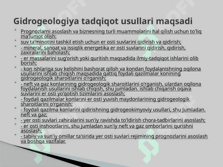 Gedregeologik tadqiqot uslublari ularni asosiy turlari ,strukturasi olib boorish prinsipi bosqichlari 2