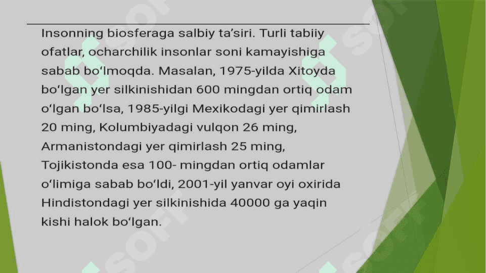 Odam va biosfera, noosfera haqidagi Vernadskiyning  o'rganishlari. 6