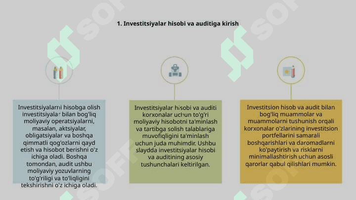 Investitsiya hisobi va auditining muomolari 3