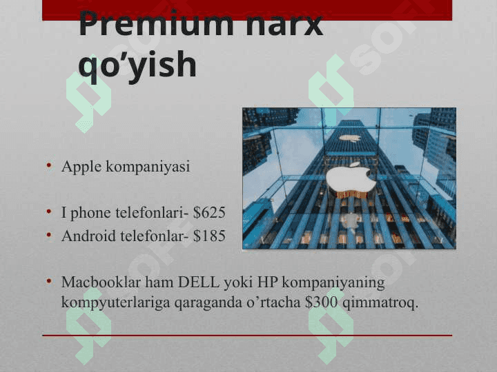 Narx belgilash strategiyalari 2