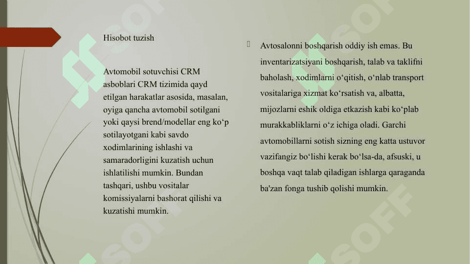“Aftasalonda avtamabil sotib olish” axborot tizmi uchun dasturiy taminot ishlab chiqish 4