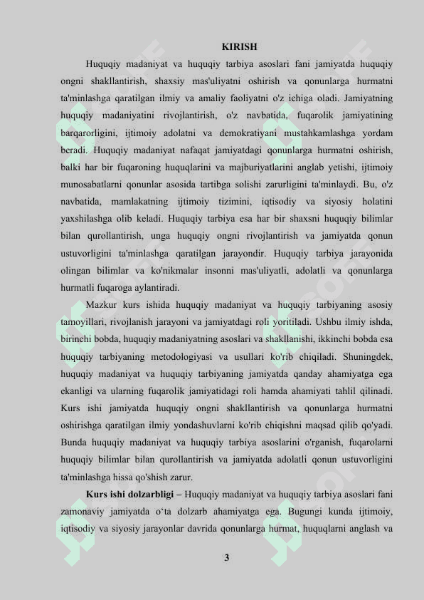 Huquqiy madaniyat va huquqiy tarbiya asoslari fanining predmeti 3