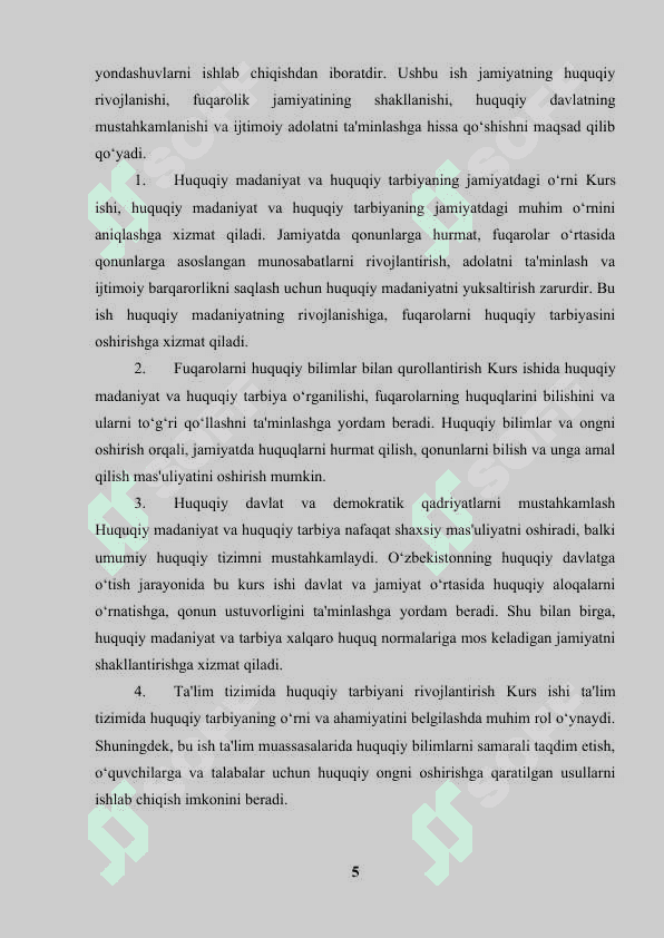 Huquqiy madaniyat va huquqiy tarbiya asoslari fanining predmeti 5