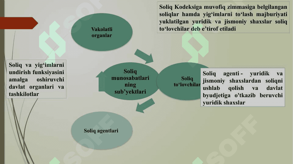 SOLIQ MUNOSABATLARINING SUB’YEKTLARI, ULARNING HUQUQLARI VA MAJBURIYATLARI 2