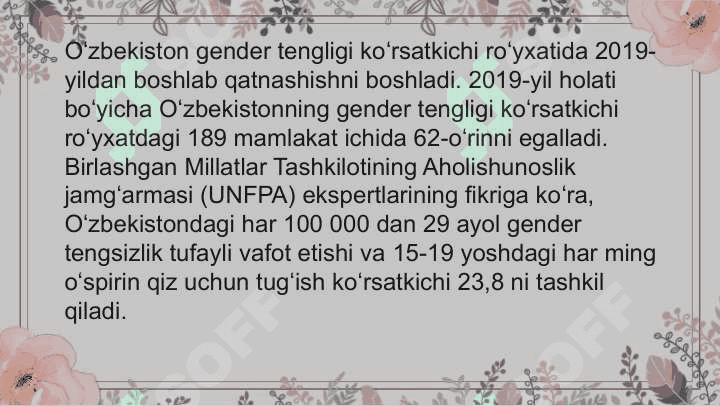 Gender tenglikning asosiy tamoyillari 4