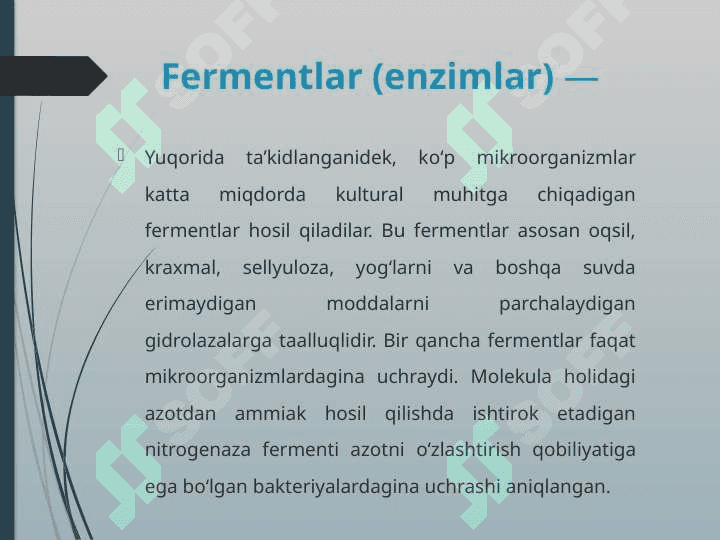 FERMENTLAR VA ULARNING KLASSIFIKATSIYASI 5