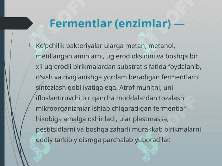FERMENTLAR VA ULARNING KLASSIFIKATSIYASI 7
