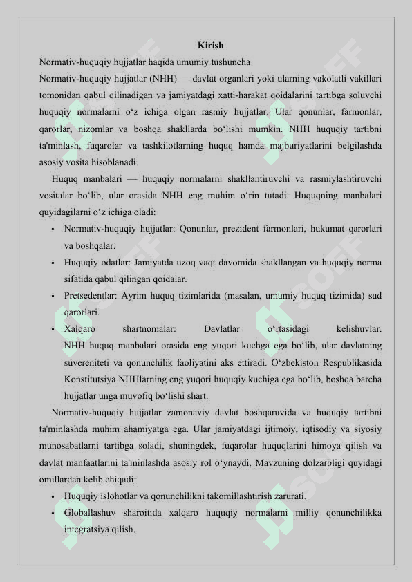 Normativ-huquqiy hujjat – huquqning manbasi 2