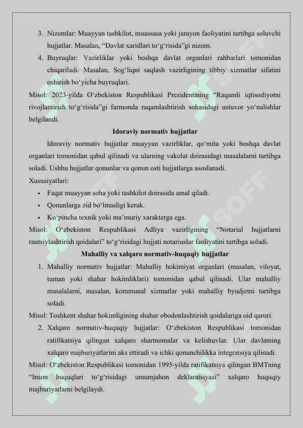 Normativ-huquqiy hujjat – huquqning manbasi 7