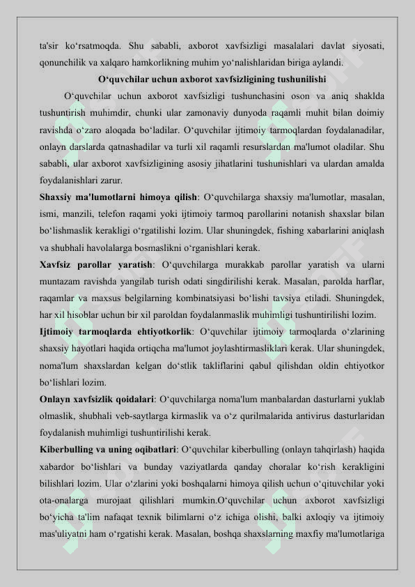 O‘quvchi-yoshlarda axborot xavfsizligi ko‘nikmalarini shakllantirishning ijtimoiy-pedagogik mohiyati 25 4