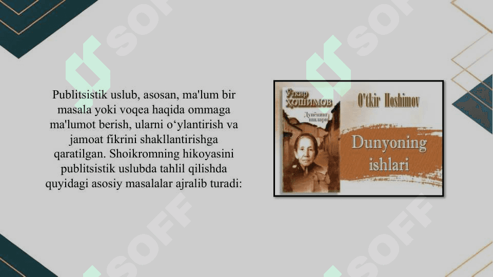 O’tkir Hoshimovning “Dunyoning ishlari” povesti tahlili 3