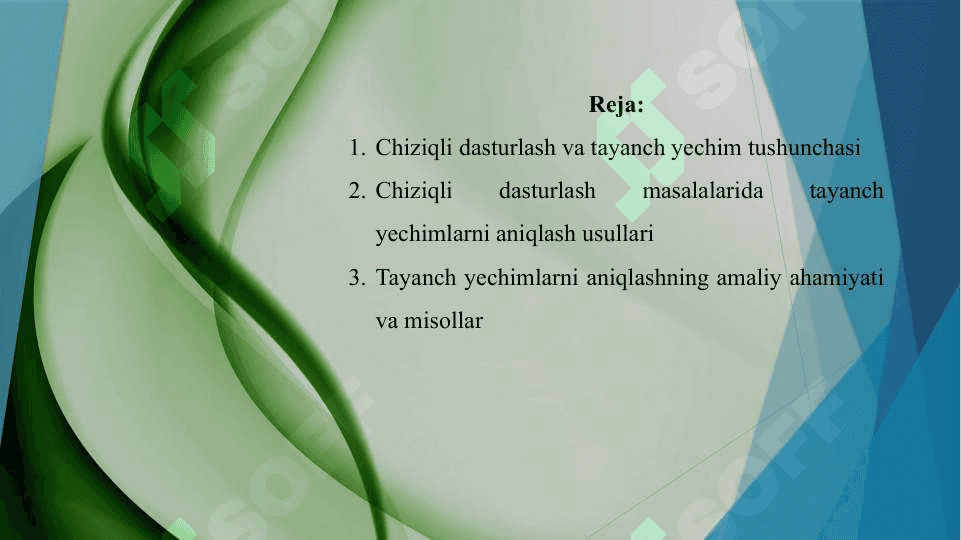 Chiziqli dasturlash masalalari uchun tayanch yechim tushunchasi, ularni aniqlash usullari 2