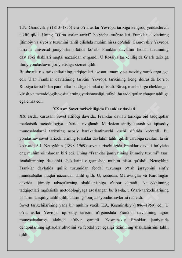 “Franklar davlati tarixiga oid rus tarixchilarining ilmiy tadqiqotlari” mavzusida tezis tayyorlash 2