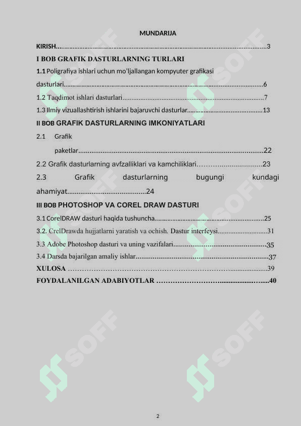 Kompyuter grafikasi bilan ishlovchi dastur va ularning imkoniyatlari 2
