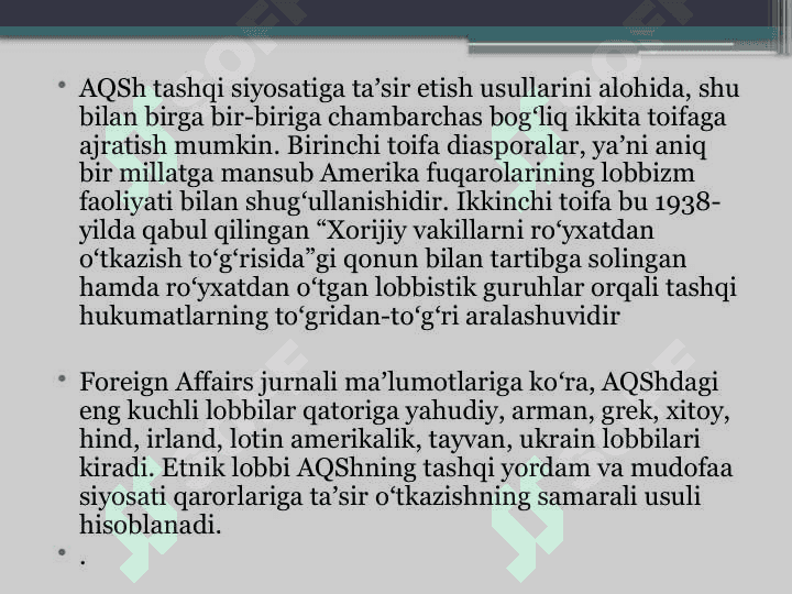 AQSH lobbizmi 4