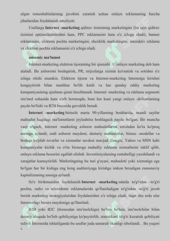 MILLIY IQTISODIYOTNI TURLI SOHALARDA INTERNET TEXNOLOGIYALARIDAN SAMARALI FOYDALANISH YO`LLARI. 4