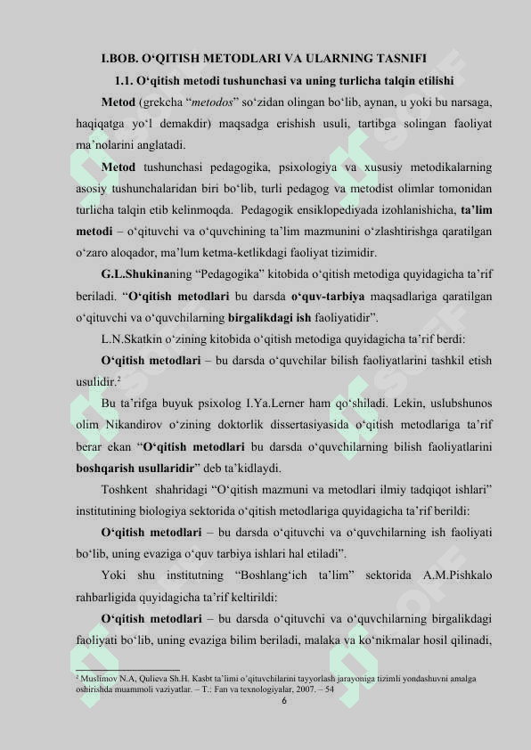 DARS JARAYONINI TASHKIL ETISH METODIKASI 5