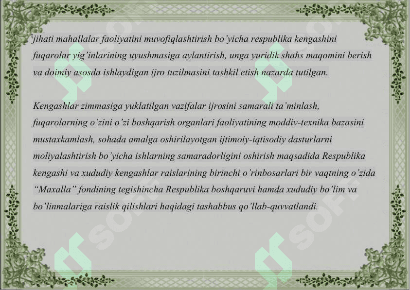 Davlatimizda oila va mahalla institutlarini yanada mustahkamlash borasida amalga oshirilgan ishlar 3