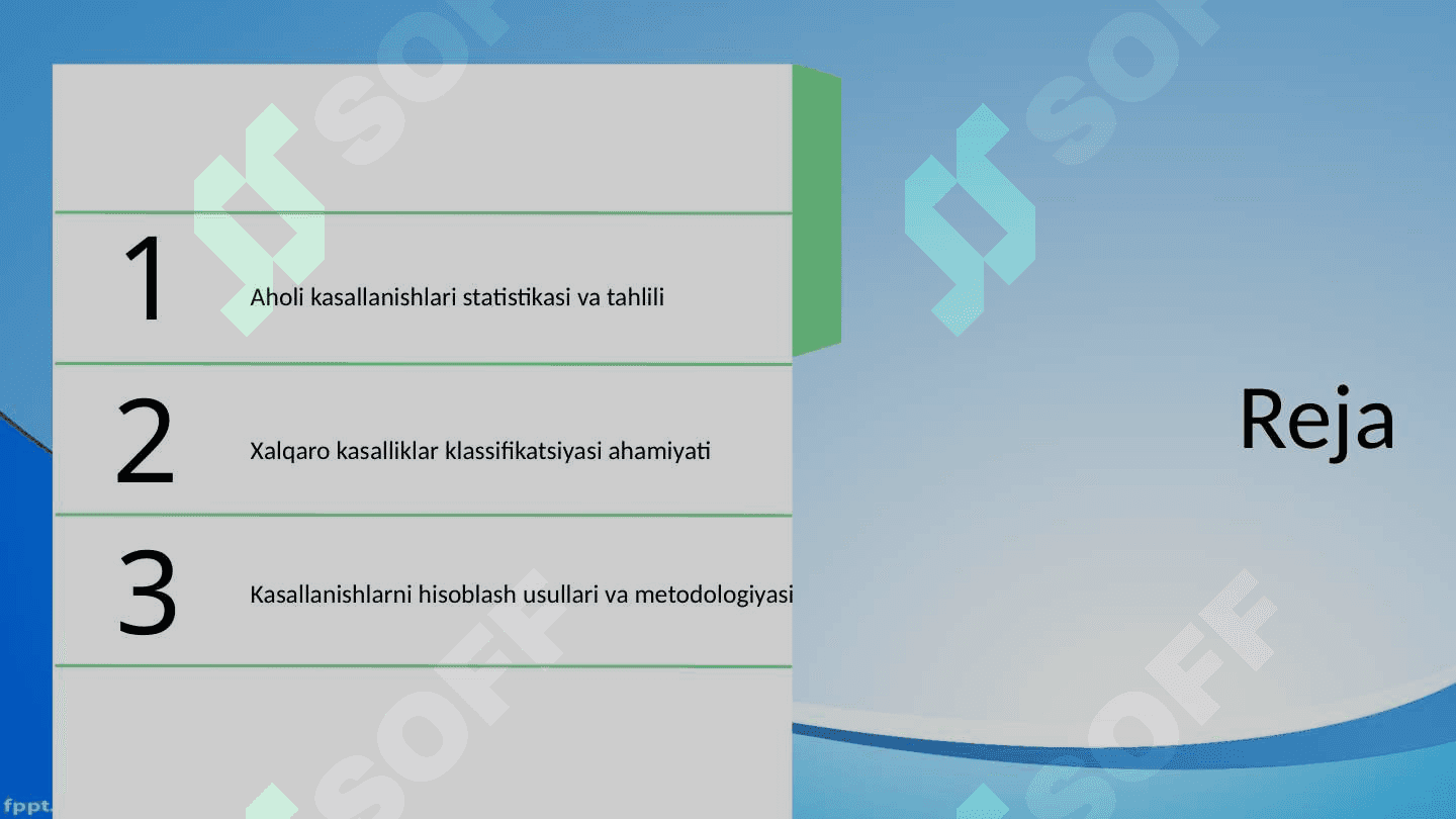 Aholi kasallanishlari ko‘rsatkichlari va ularni hisoblash. Xalqaro kasalliklar klassifikatsiyasi 2