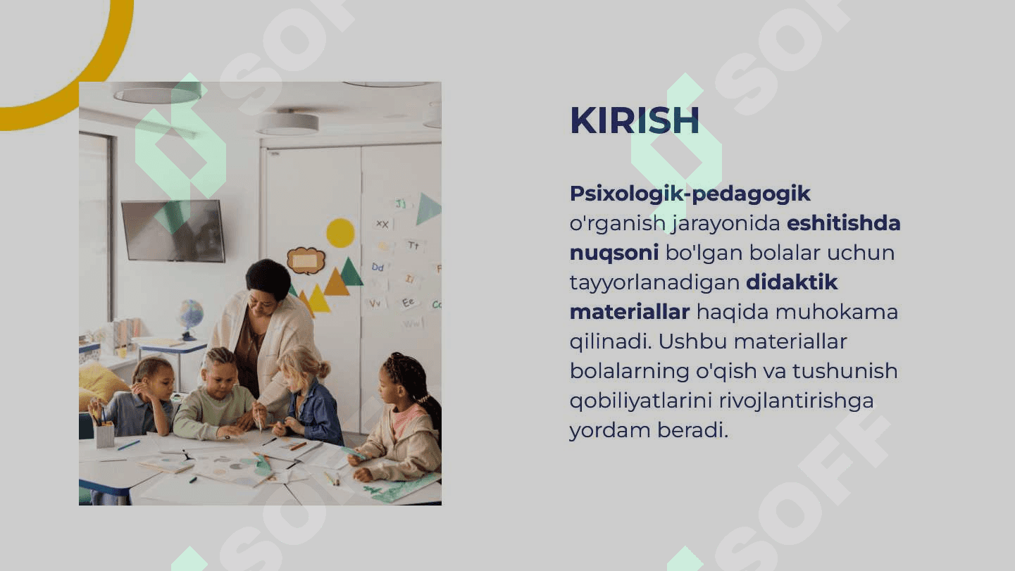 Eshitishda nuqsoni bo'lgan bolalarni psixologik-pedagogik o'rganish didaktik materiallar tayyorlash 2