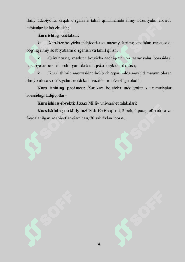 XARAKTER BO‘YICHA TADQIQOTLAR VA NAZARIYALAR. 4