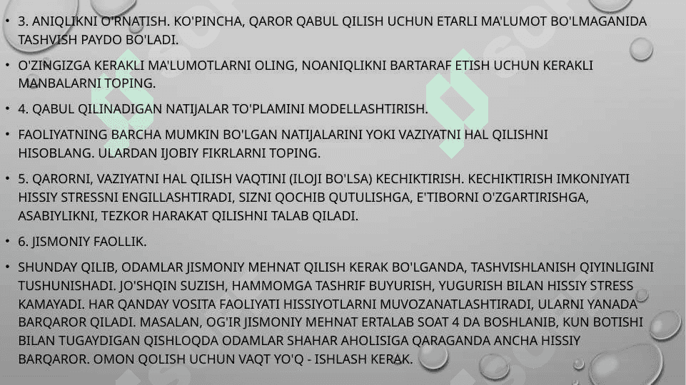 Stressni oldini olish boʻyicha qiziqarli trening 6