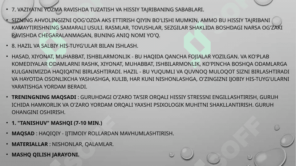 Stressni oldini olish boʻyicha qiziqarli trening 7