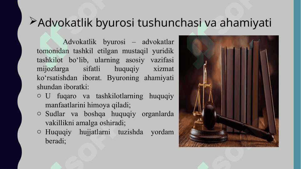 Advokatlik byurosining huquqiy maqom 3