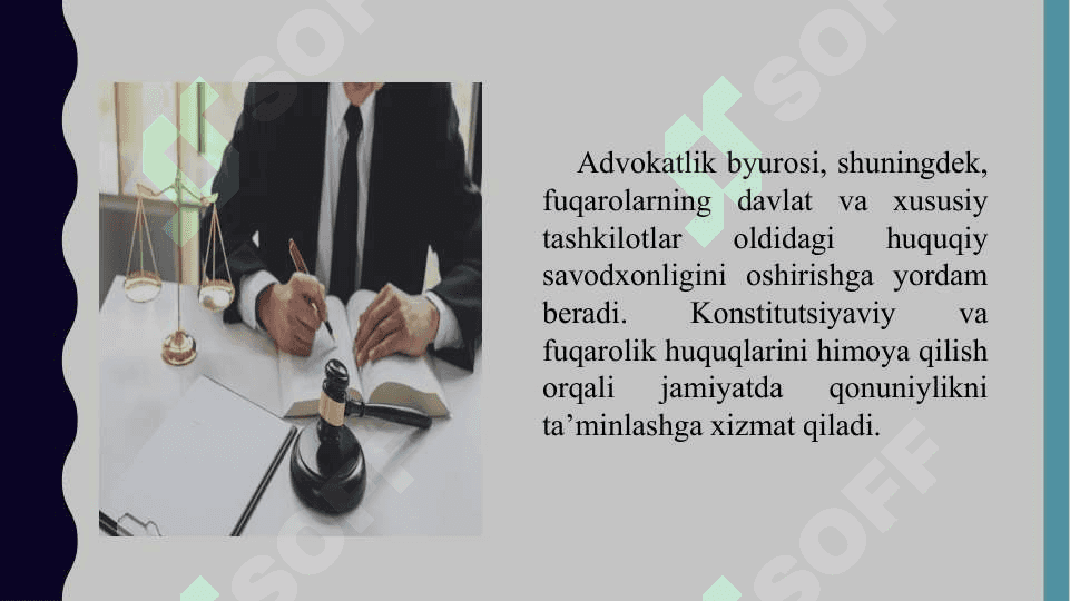 Advokatlik byurosining huquqiy maqom 4