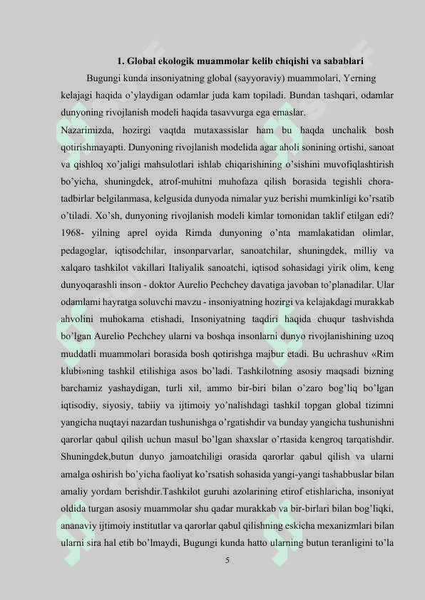 Ekologik favqulodda vaziyatlar va ularning oldini olish choralari 5