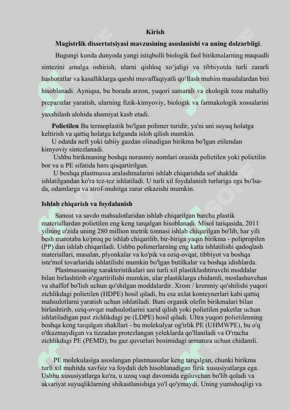 Polietilen ishlab chiqarishda smola chiqindilarining tarkibini va foydalanish imkoniyatlarini o'rganish.docx 3