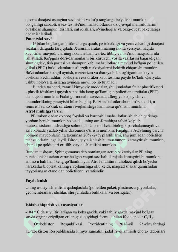Polietilen ishlab chiqarishda smola chiqindilarining tarkibini va foydalanish imkoniyatlarini o'rganish.docx 4
