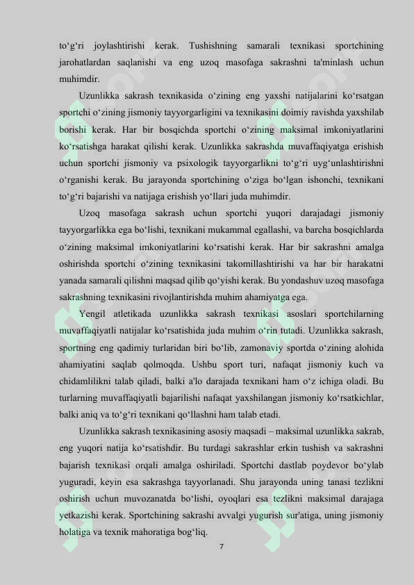 Yengil atletikada sakrash turlari texnikasi asoslari 7