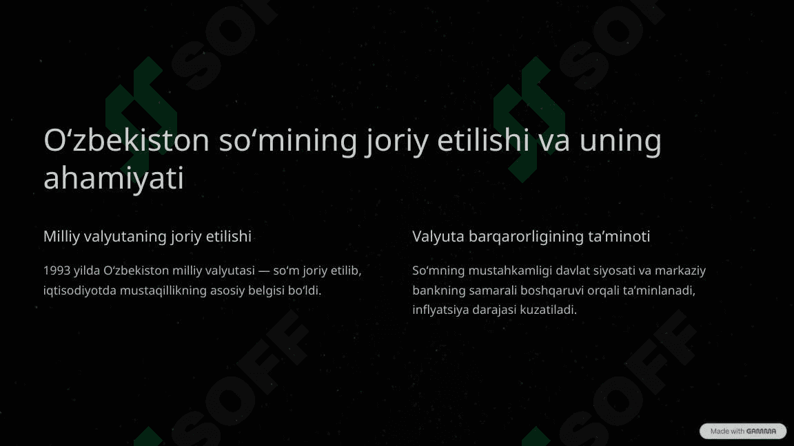 Oʻzbekiston Respublikasi Pul Tizimi: Tarixi, Tuzilishi va Istiqbollari 3
