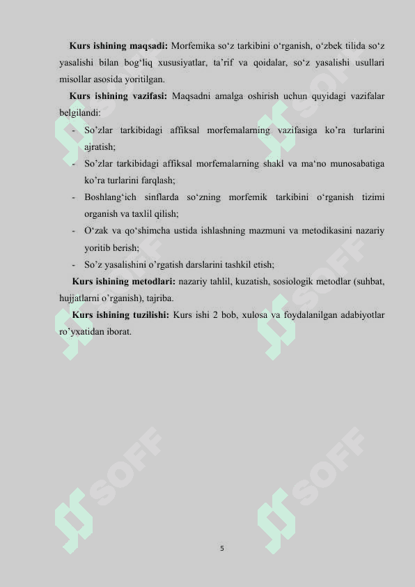 Morfemika. So'zning morfem tarkibiga doir nazariy qarashlar taxlili 5