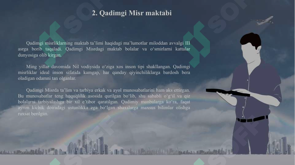 Pedagogika tarixi fan sifatida. Ibtidoiy jamoada tarbiya. Eng qadimgi davrlardan VII asrgacha ta’lim-tarbiya va pedagogik fikrlar 6