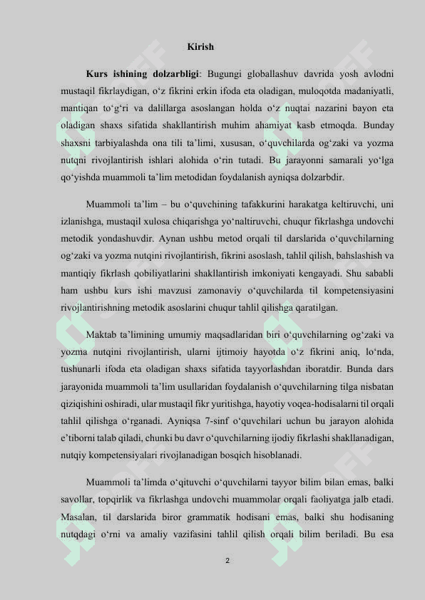 7- sinf o'quvchilarida og'zaki va yozma nutqni o'stirishda muammoli ta'limdan foydalanish 2