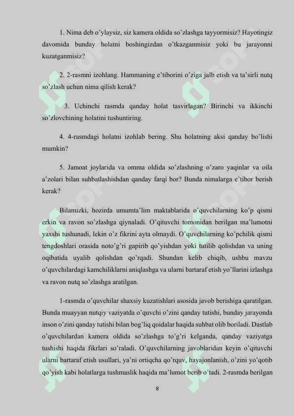 7- sinf o'quvchilarida og'zaki va yozma nutqni o'stirishda muammoli ta'limdan foydalanish 8