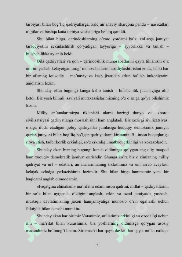 OILADA BOLA TARBIYASI 8